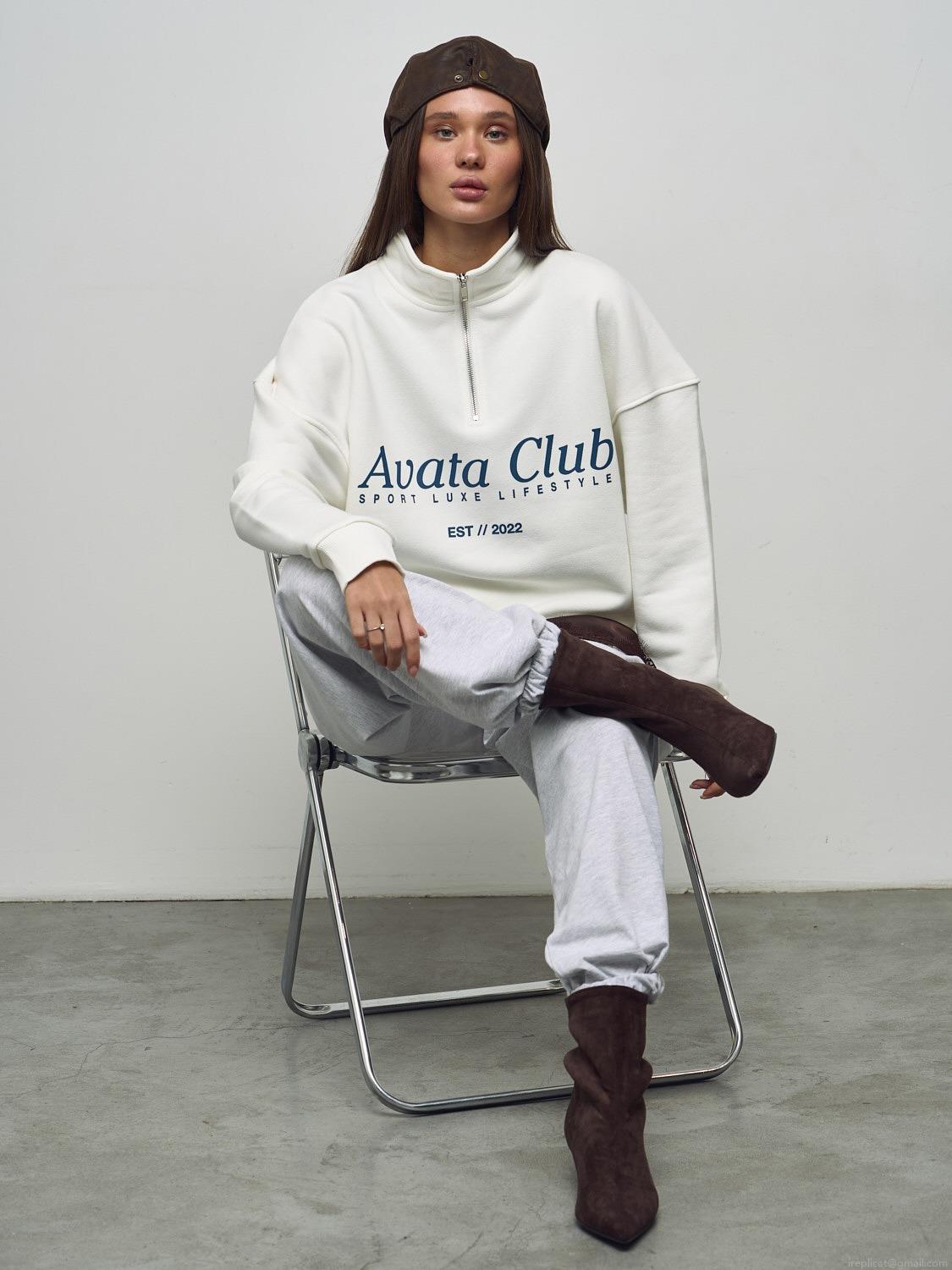 Women's Oversized Boyfriend Style Half Zipper Letter Print Sweatshirt 100% Cotton Long Sleeve Casual Streetwear Pullover Top Jacket