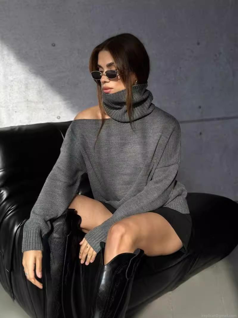 Women's Cold Shoulder Mock Neck Knit Sweater Slim Fit Cotton Blend Long Sleeve Pullover Elegant Fall Jumper Top For Ladies