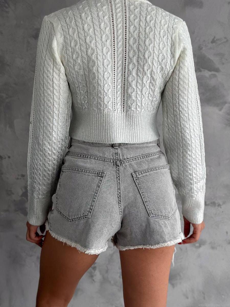 Women's Metallic Silver Coated Knit Sweater Round Neck Long Sleeve Crop Top Cable Knit Pullover American Street Style Fashion Autumn Winter Shiny Jumper