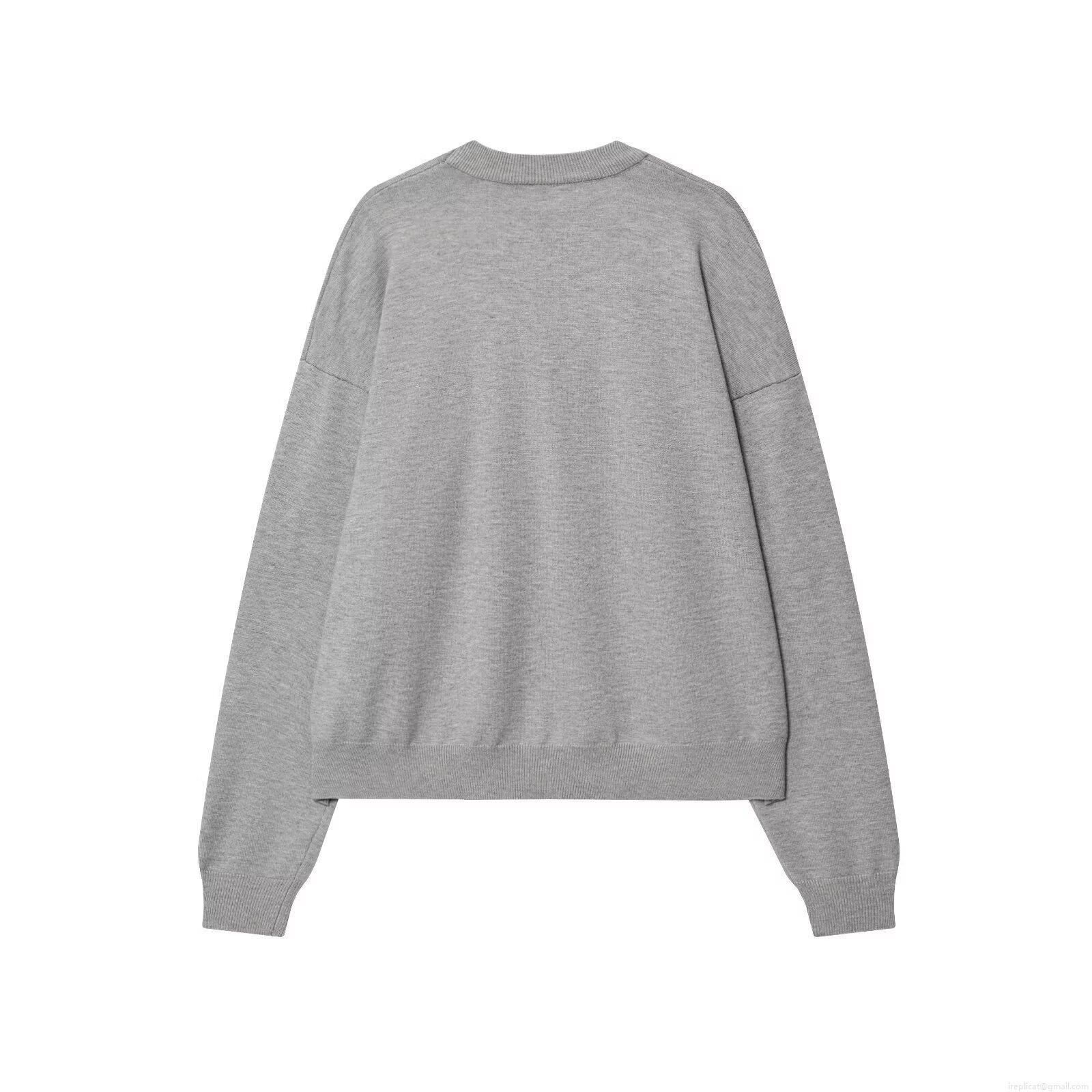 Women's Casual Round Neck Long Sleeve Knit Sweatshirt Loose Fit Solid Color Drop Shoulder Pullover Top Streetwear Autumn Winter Clothing Lavender Purple Grey