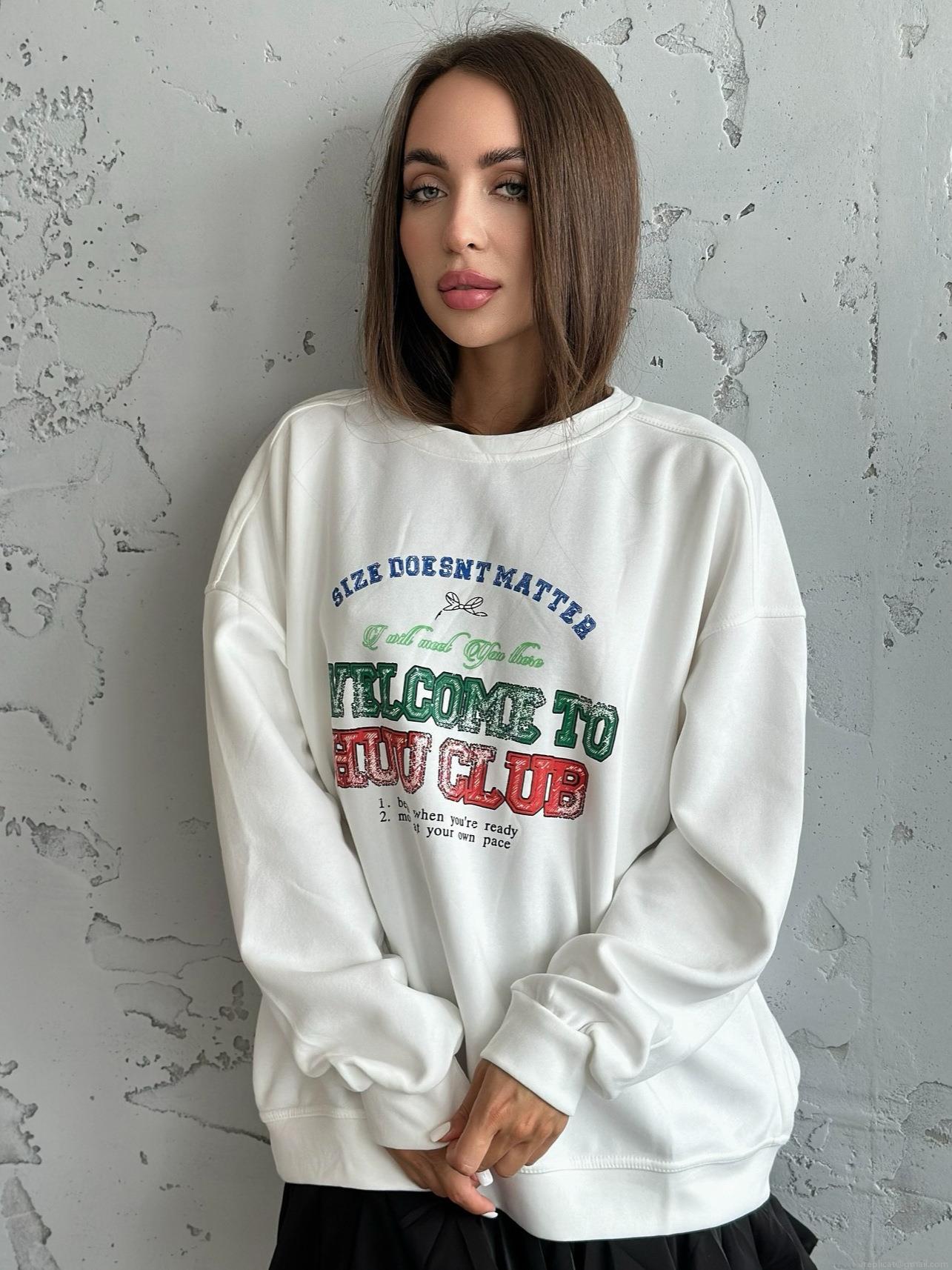 Women's Oversized Sweatshirt Vintage Acid Wash Cotton Letter Print Long Sleeve Crewneck Pullover Streetwear Tops For Women Casual Fashion