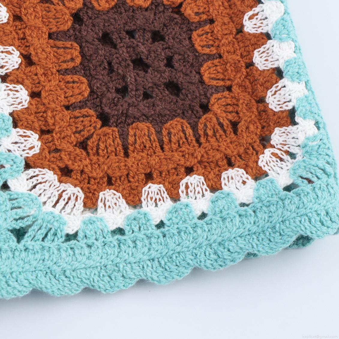 Women's Crochet Knit Tank Top Granny Square Bohemian Sleeveless Crop Cami For Vacation Summer Party Vintage Hollow Out Contrast Color Fashion Vest