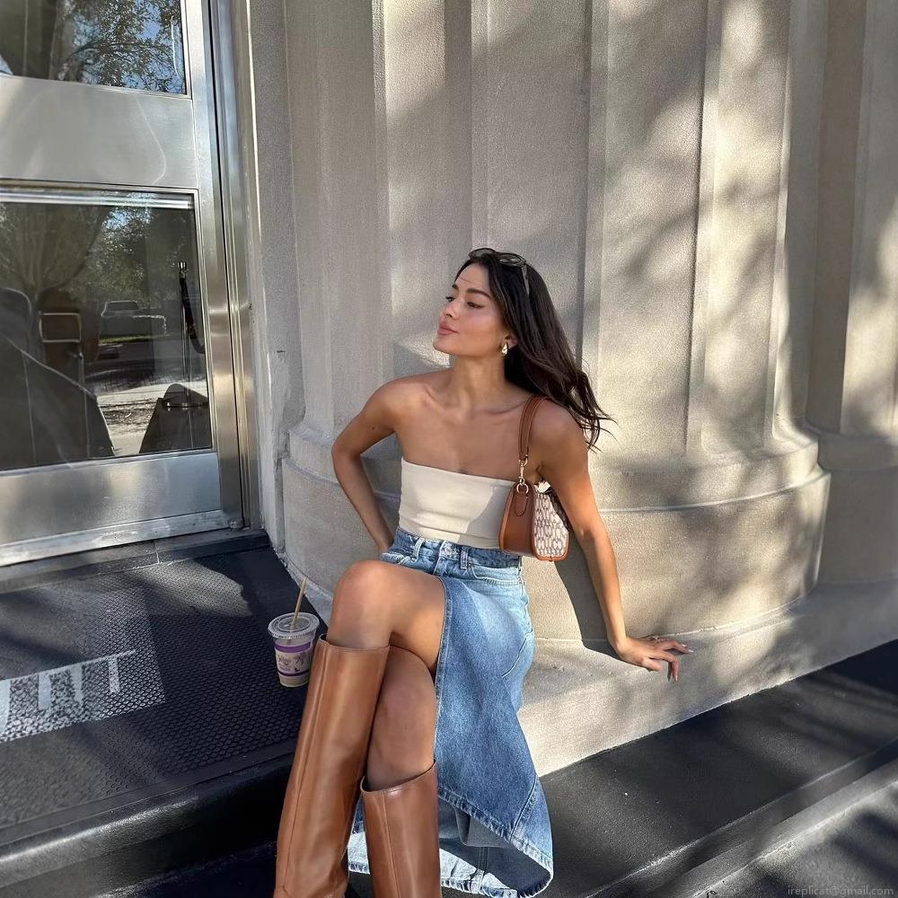 Women Sexy Slim Fit Tube Top Solid Color Strapless Bandeau Top With Side Zipper For Summer Streetwear Y2K Style Women Clothing