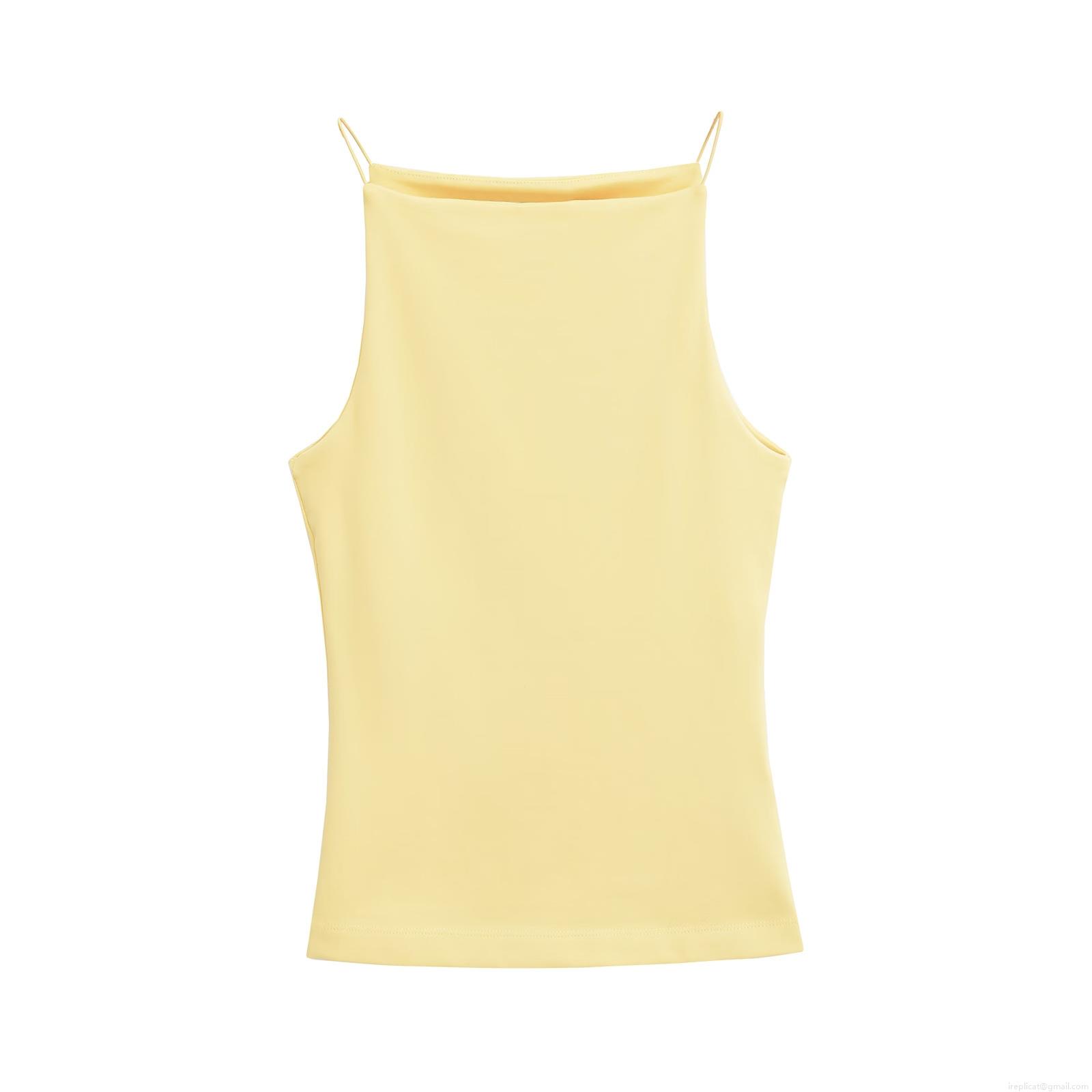 Women's Sexy Square Neck Spaghetti Strap Tank Top Solid Color Slim Fit Cotton Blend Camisole Summer Basic Undershirt For Daily Casual Beach Wear