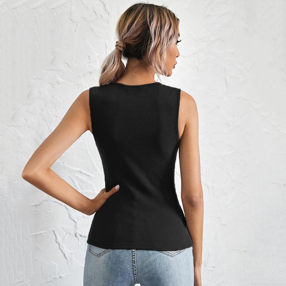 Women's Sexy Square Neck Ribbed Knit Tank Top Sleeveless Slim Fit Viscose Solid Basic Camisole For Women Summer Casual Tops
