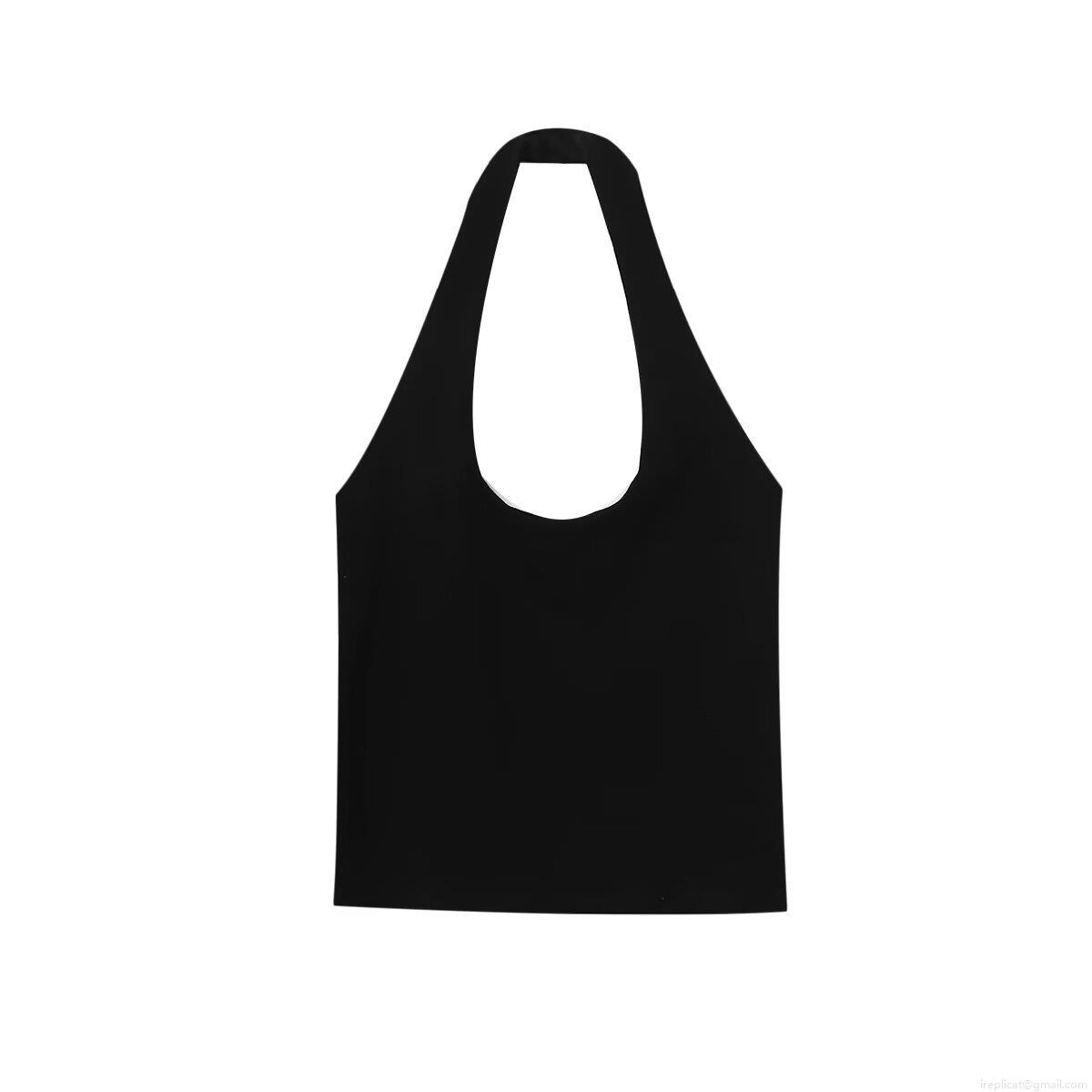 Sexy Halter Neck Backless Slim Fit Polyester Tank Top Summer Solid Color Sleeveless Camisole For Women Streetwear Daily Casual Clothing