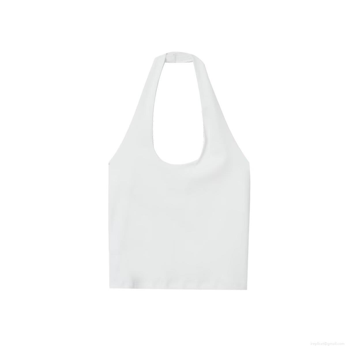 Sexy Halter Neck Backless Slim Fit Polyester Tank Top Summer Solid Color Sleeveless Camisole For Women Streetwear Daily Casual Clothing