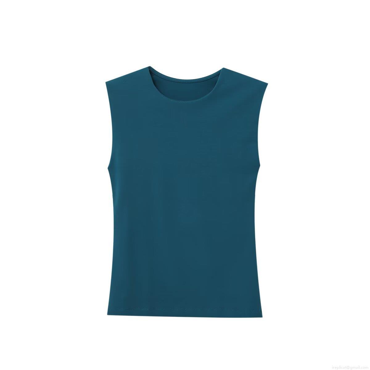 Women's Casual Solid Color Slim Fit Sleeveless T-Shirt Round Neck Basic Polyester Tank Top Summer Streetwear Vest For Women