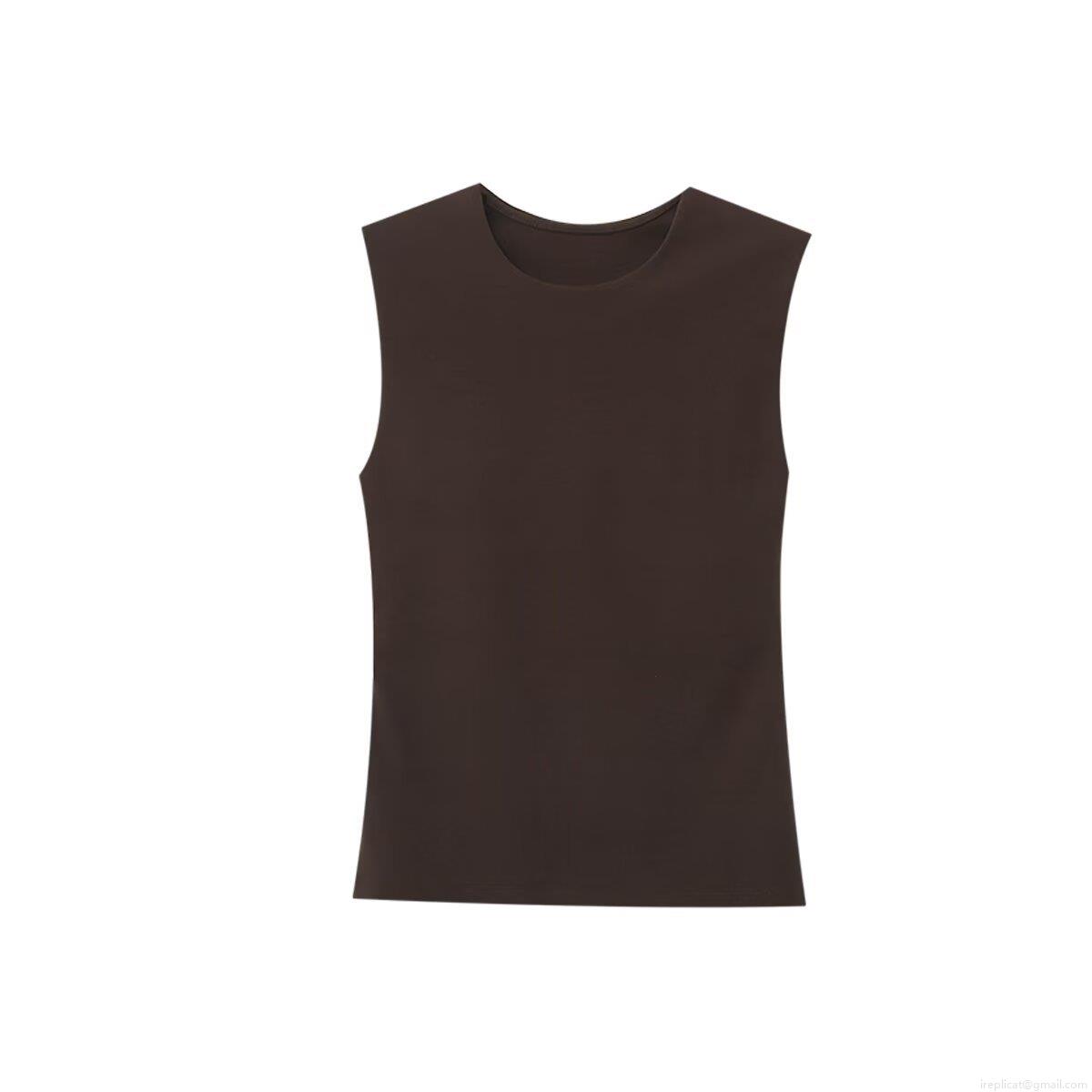 Women's Casual Solid Color Slim Fit Sleeveless T-Shirt Round Neck Basic Polyester Tank Top Summer Streetwear Vest For Women