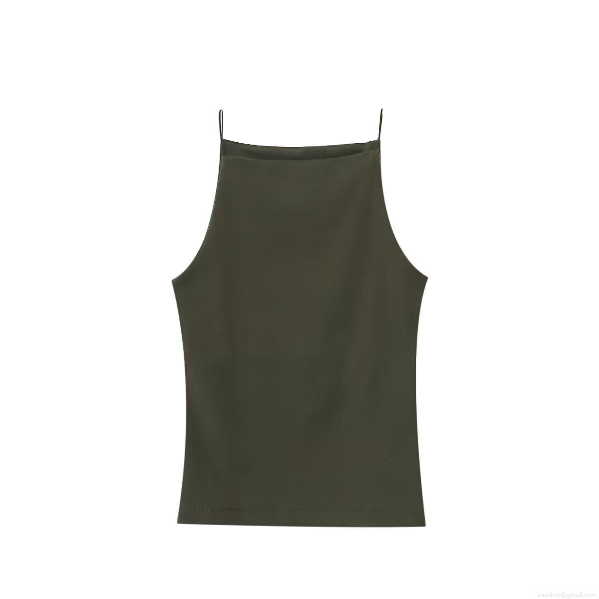 Women's Sexy Off-Shoulder Camisole Sleeveless Solid Color Polyester Tank Top Summer Streetwear Fashion Cami For Women
