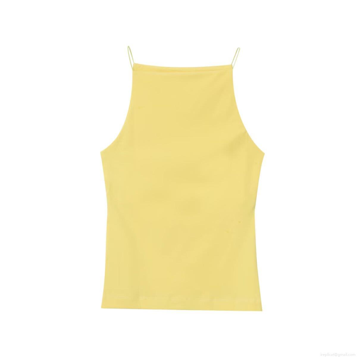Women's Sexy Off-Shoulder Camisole Sleeveless Solid Color Polyester Tank Top Summer Streetwear Fashion Cami For Women