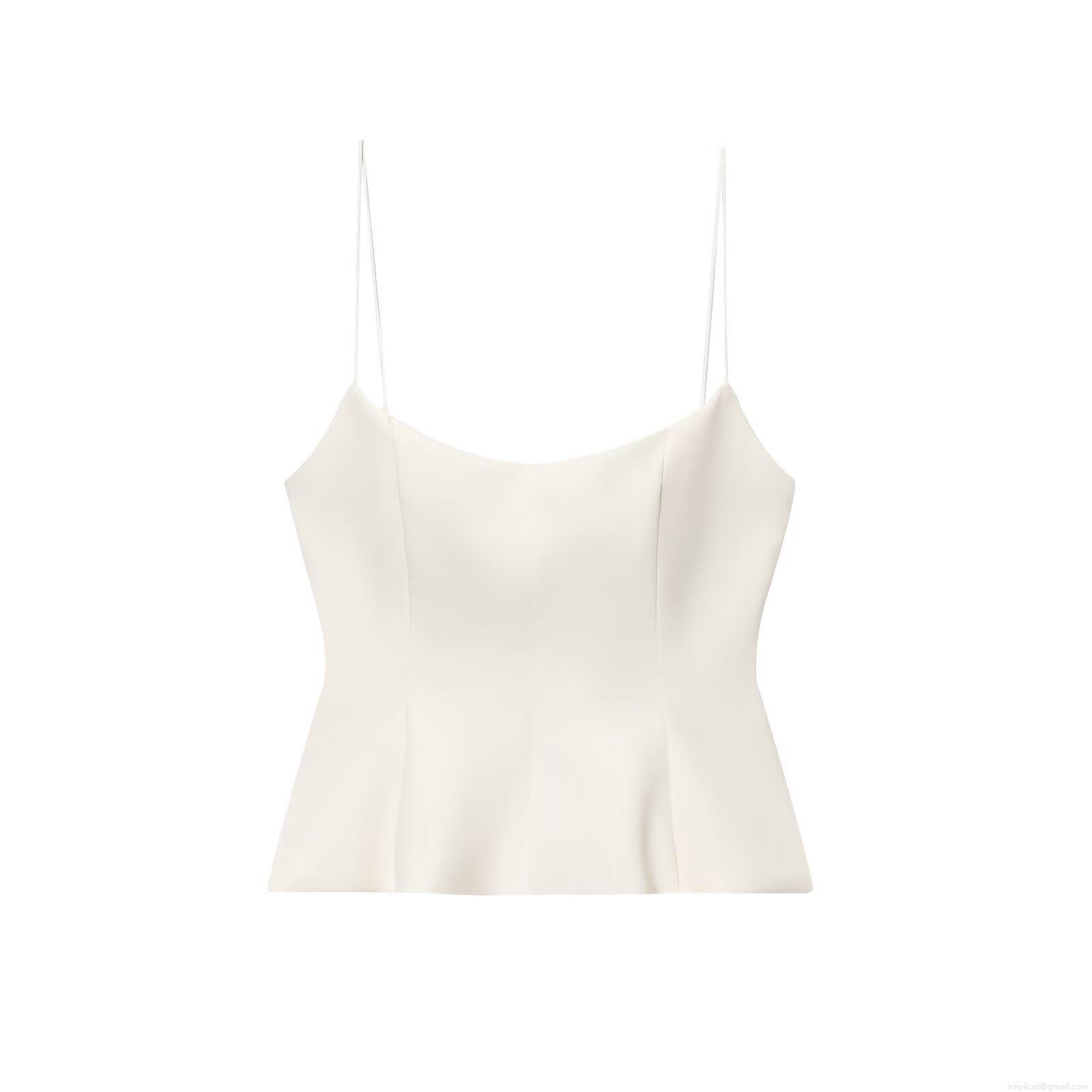 Women's Peplum Camisole Thin Strap Polyester Slim Fit Sexy Short Top Party Clubwear Streetwear Solid Color Tank Top