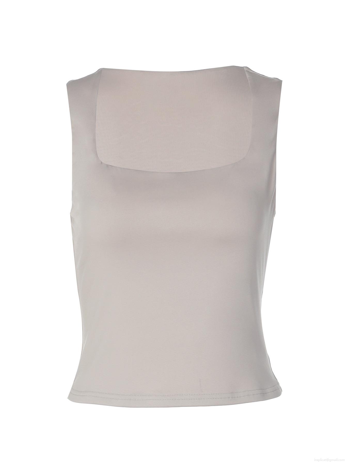 Women's Square Neck Slim Fit Tank Top Sexy Sleeveless Polyester Spandex Solid Color Crop Top For Casual Daily Streetwear Summer Women