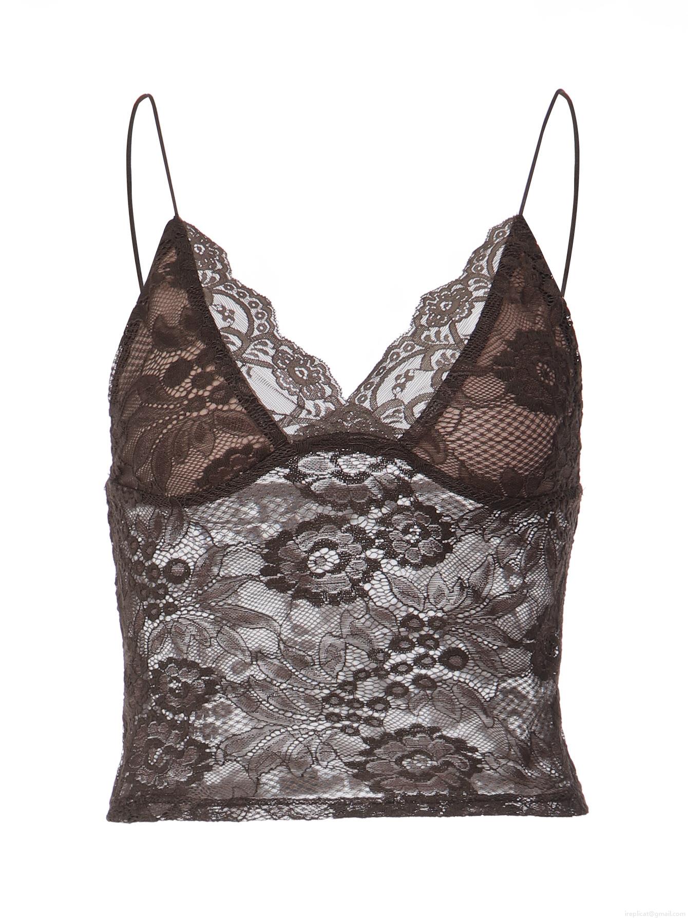 Women's Sexy Floral Lace Camisole V-Neck Slim Fit Crop Top Sleeveless Backless Tank Top for Party Clubwear