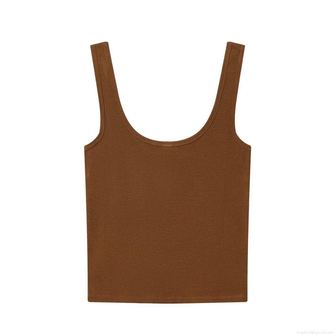 Women's Sexy Ribbed Knit Tank Top With Metal Hooks U-Neck Slim Fit Sleeveless Camisole For Daily Dating Summer Solid Color Cotton Blend Crop Top