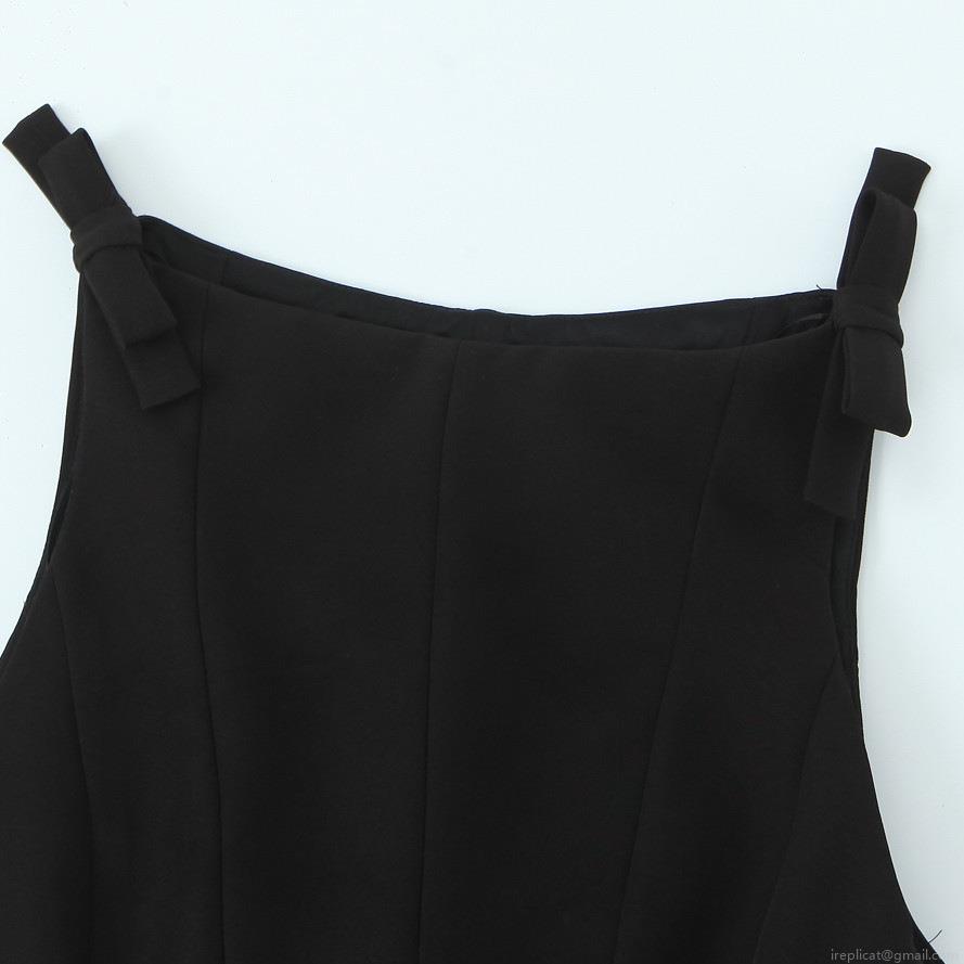 Women's Elegant Bow Strap Peplum Sleeveless Top Fashion Solid Color Polyester Spandex Slim Fit Waist Defining Tank Top For Casual Dating Party Office