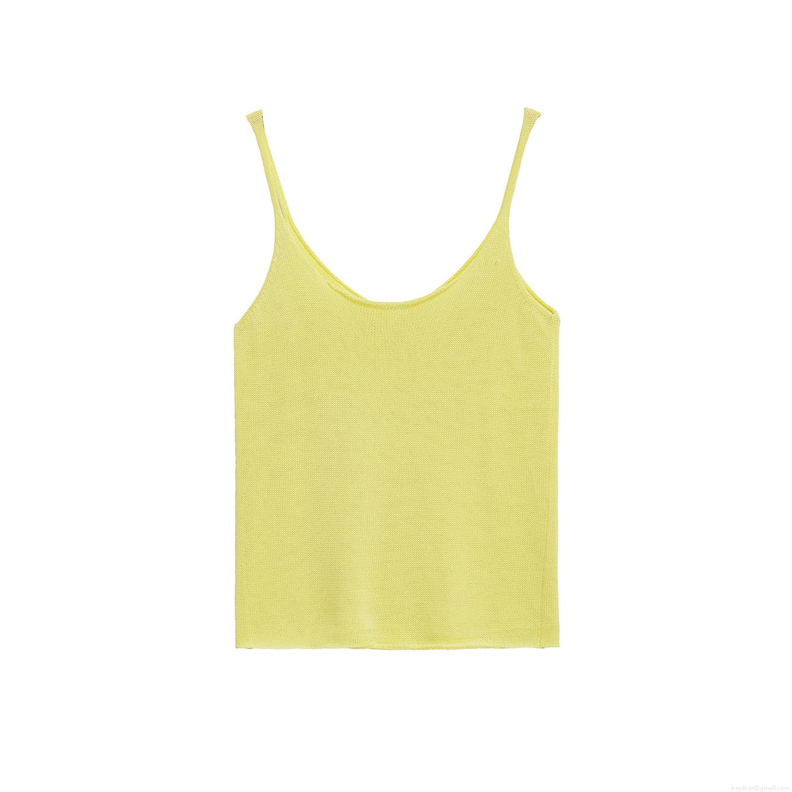 Women Sexy Sweet Spicy Knit Camisole Mercerized Cotton Backless Slim Fit Tank Top Strappy Ribbed Sleeveless Shirt For Summer Vacation Daily Wear