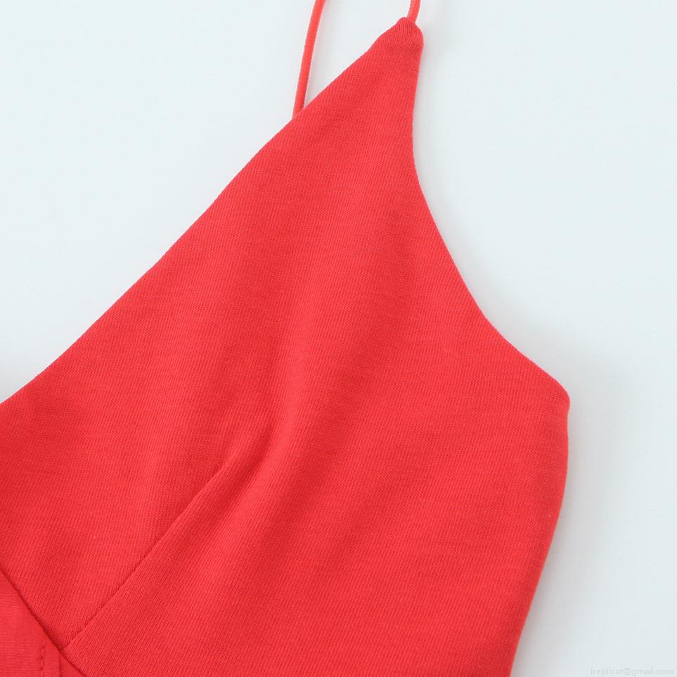 Women Sexy Poplin Peplum Camisole Top Deep V Neck Backless Spaghetti Strap Ruffle Hem Tank Top For Summer Party Club Dating Ladies Fashion