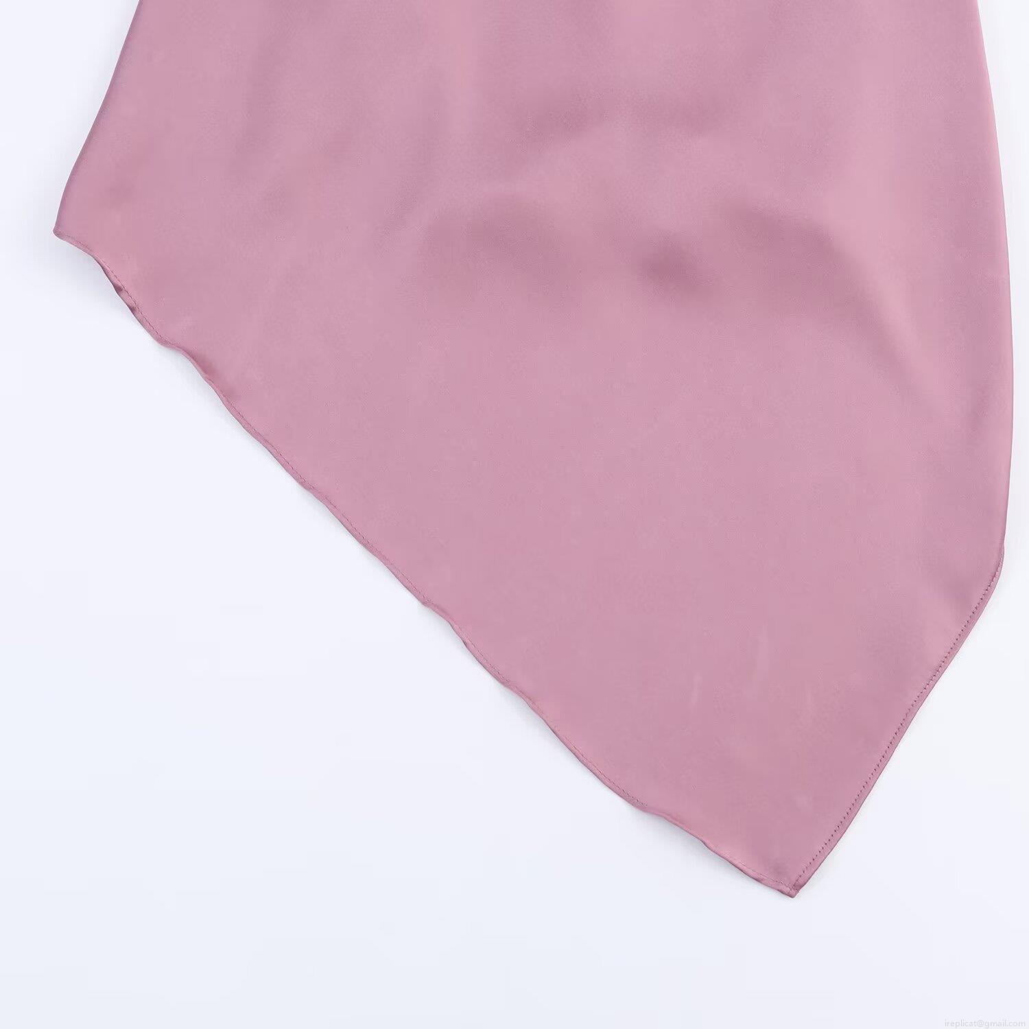 Women's Sexy Halter Neck Satin Top Backless Asymmetric Hem Sleeveless Blouse For Party Elegant Solid Color Silk-Like Camisole Socialite Style Clubwear