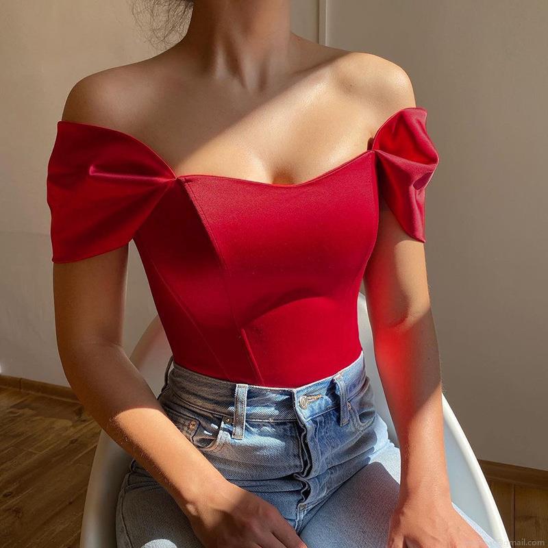 Women's Sexy Satin Off Shoulder Corset Top Elegant Fishbone Waist Bustier Solid Color Clubwear Party Tube Top For Women Streetwear