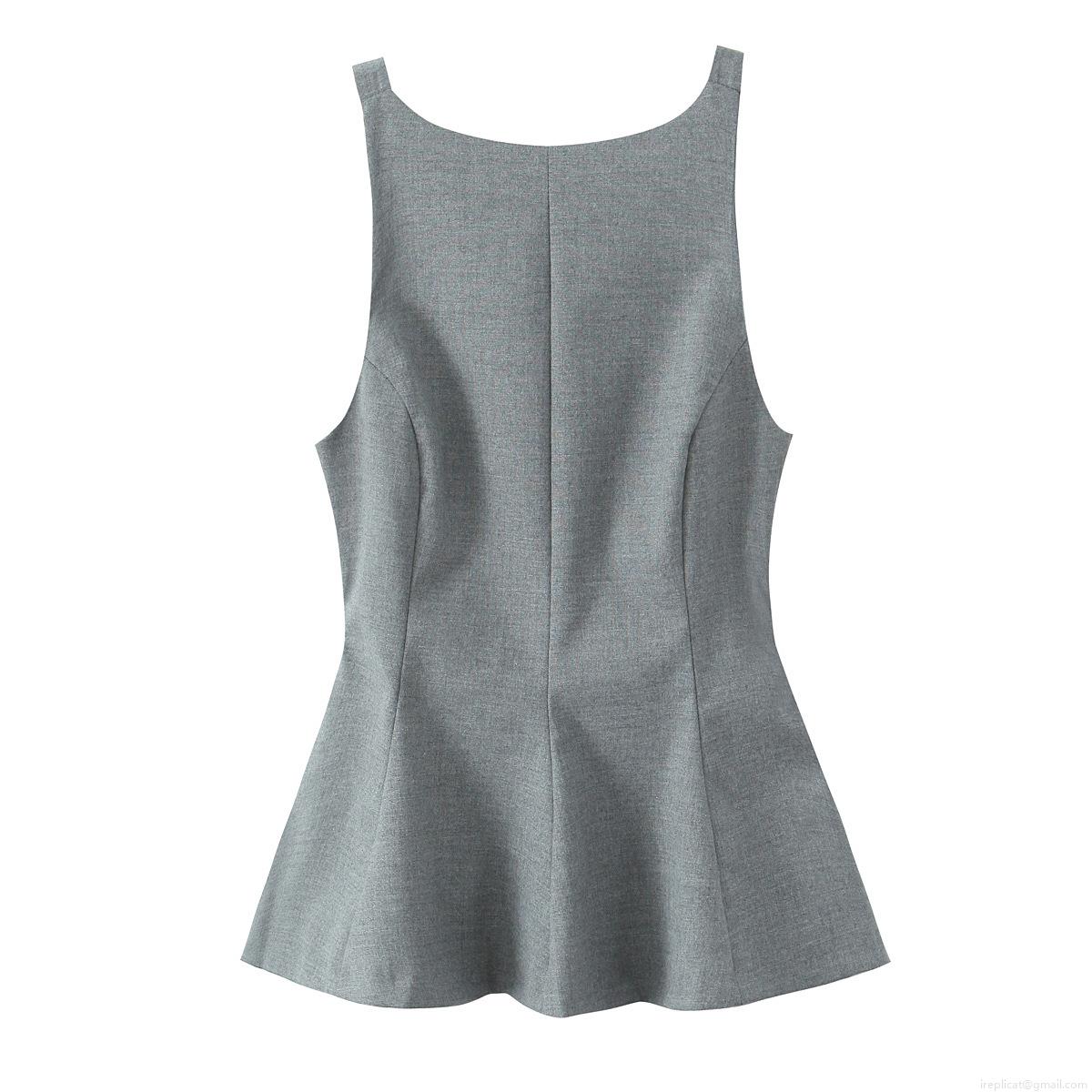 Women Sexy Backless Peplum Top With Large Bow Tie Polyester Woven Sleeveless Ruffle Hem Vest Top For Party Clubwear Socialite Style