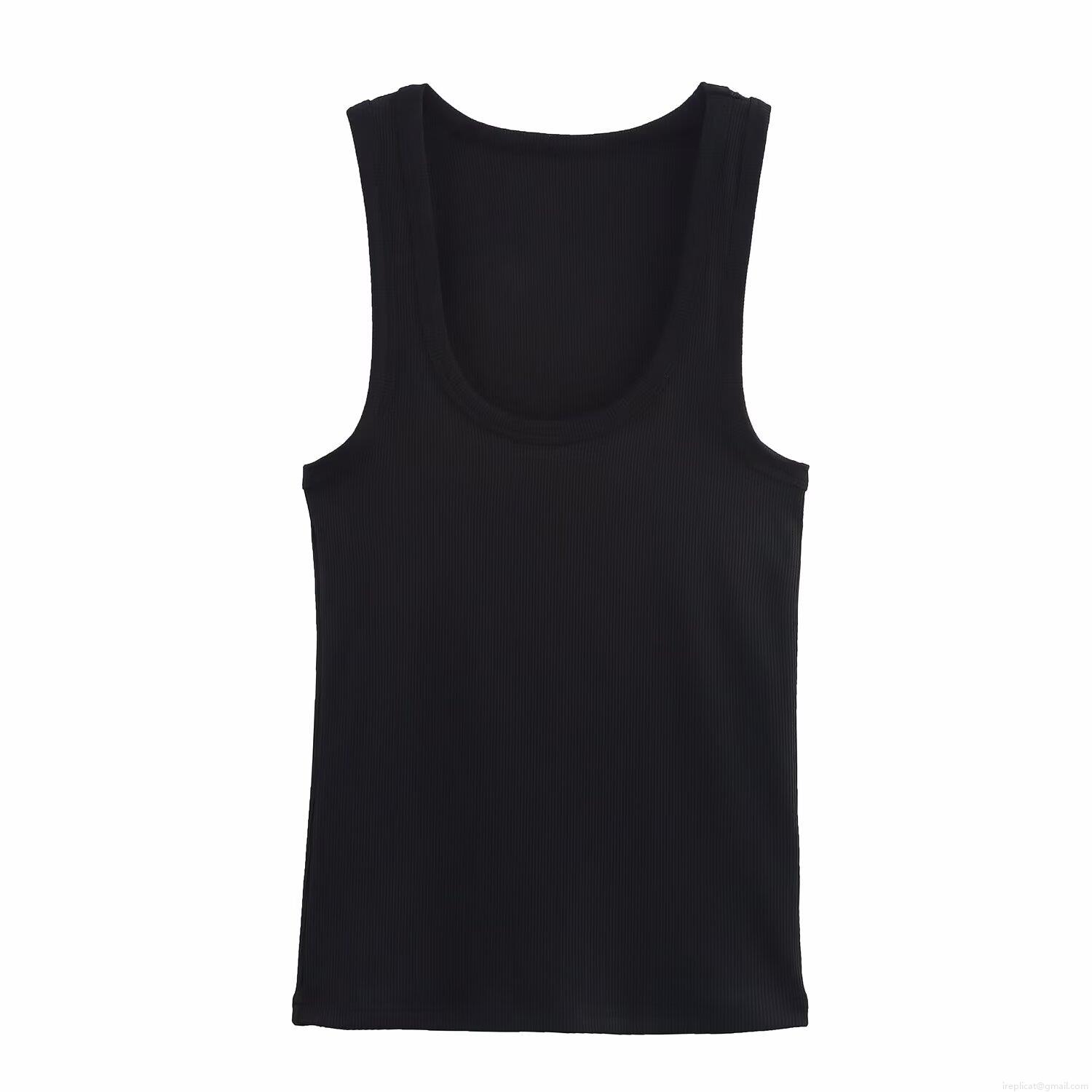 Women's Ribbed Tank Top Slim Fit Polyester Knitted Scoop Neck Sleeveless Daily Basic Summer Camisole For Women Casual Modern Simple Style