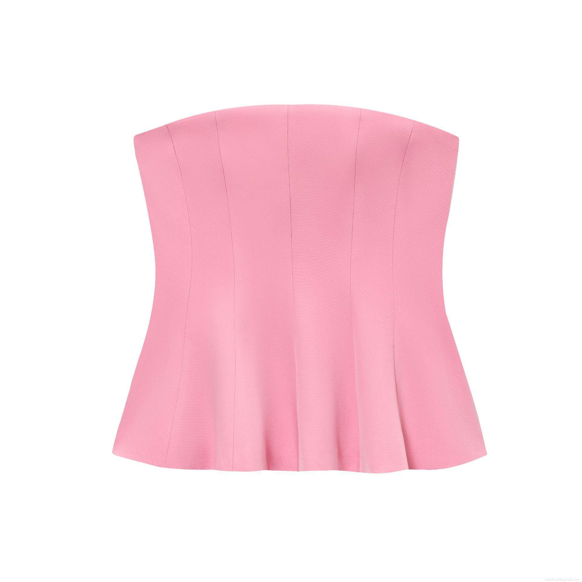 Women's Sexy Peplum Tube Top Polyester Acrylic Solid Color Slim Fit Strapless Corset Top For Party Dating Socialite Style Women Clothing