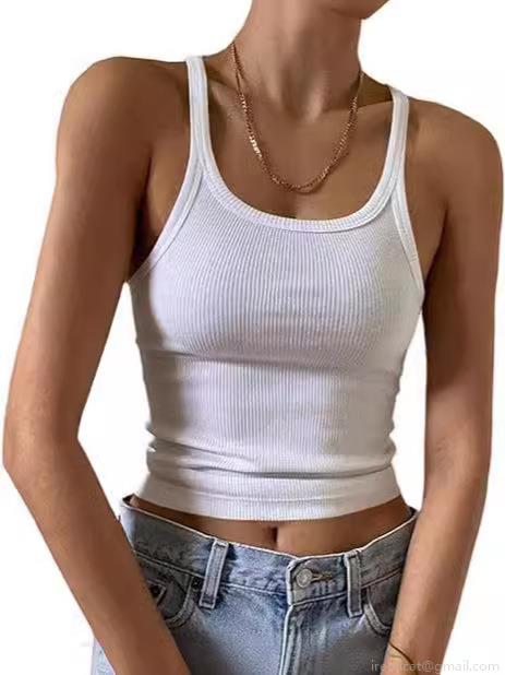 Women's Sexy Ribbed Knit Tank Top Slim Fit Summer Crop Top Sleeveless U Neck Solid Color Camisole Streetwear Casual Vest For Women Girls Women's Sexy Ribbed Knit Tank Top Slim Fit Summer Crop Top Sleeveless U Neck Solid Color Camisole Streetwear Casual Vest For Women Girls