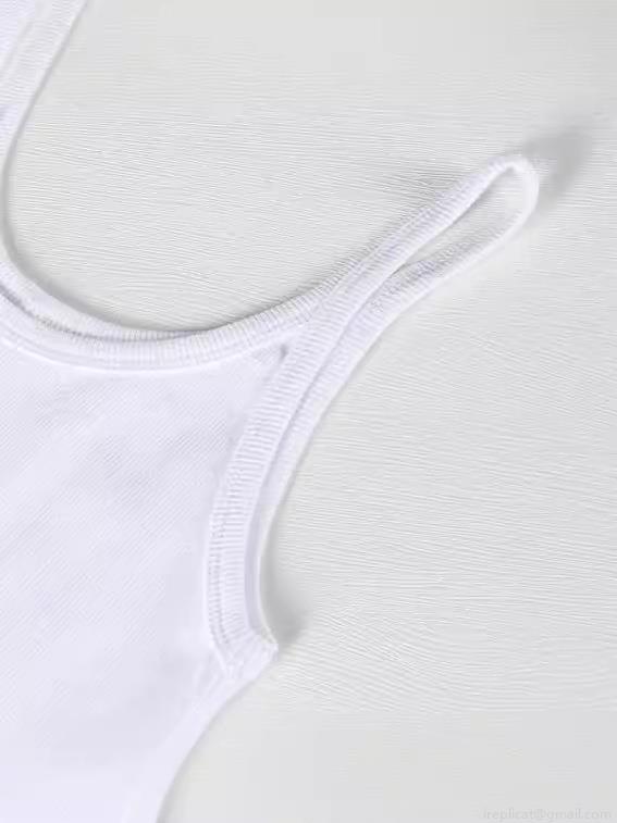 Women's Sexy Ribbed Knit Tank Top Slim Fit Summer Crop Top Sleeveless U Neck Solid Color Camisole Streetwear Casual Vest For Women Girls