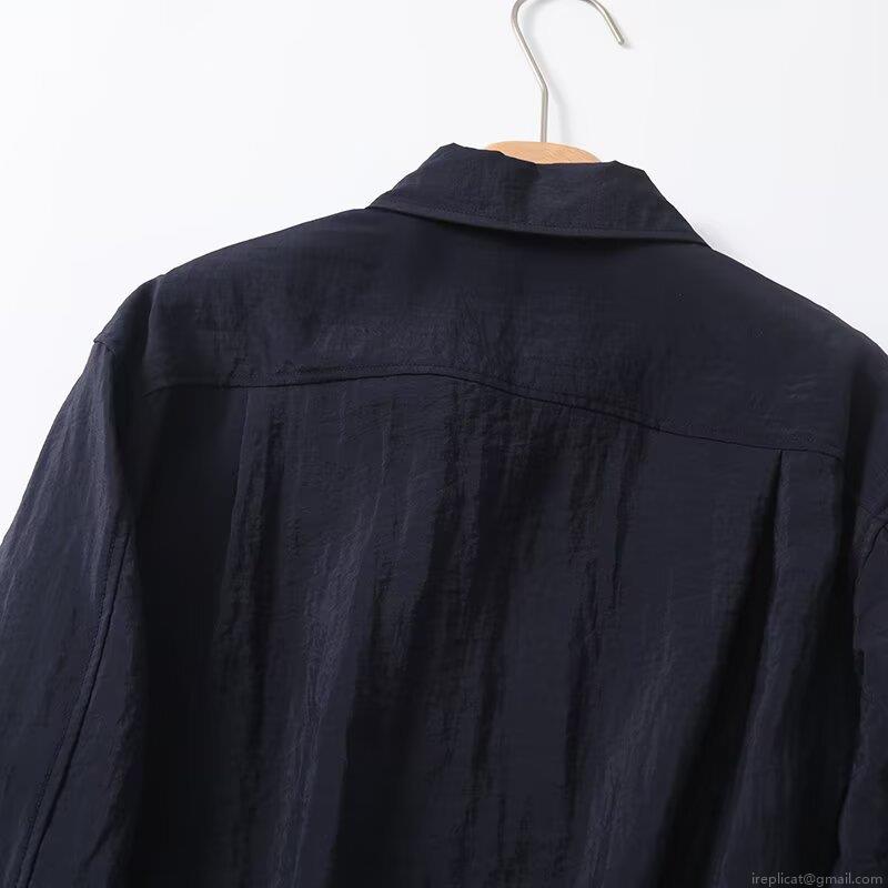 Women's French Texture Pleated Satin Shirt Long Sleeve Button Down Blouse Top Viscose Polyester Casual Solid Color Spring Shirt For Women Lady