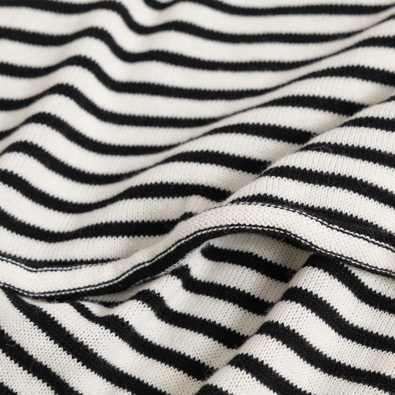 Women's Striped Knit Long Sleeve T-Shirt With Scarf 100% Cotton Casual Loose Fitting Top For Daily Wear Minimalist Style Autumn Fashion
