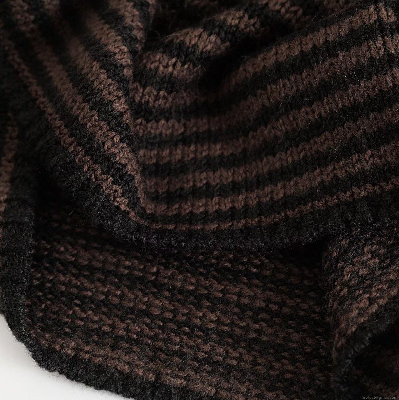 Women's Striped Knit Sweater 75% Acrylic 15% Wool 10% Nylon Boat Neck Long Sleeve Loose Fit Casual Pullover Top Daily Fall Winter Women Knitwear